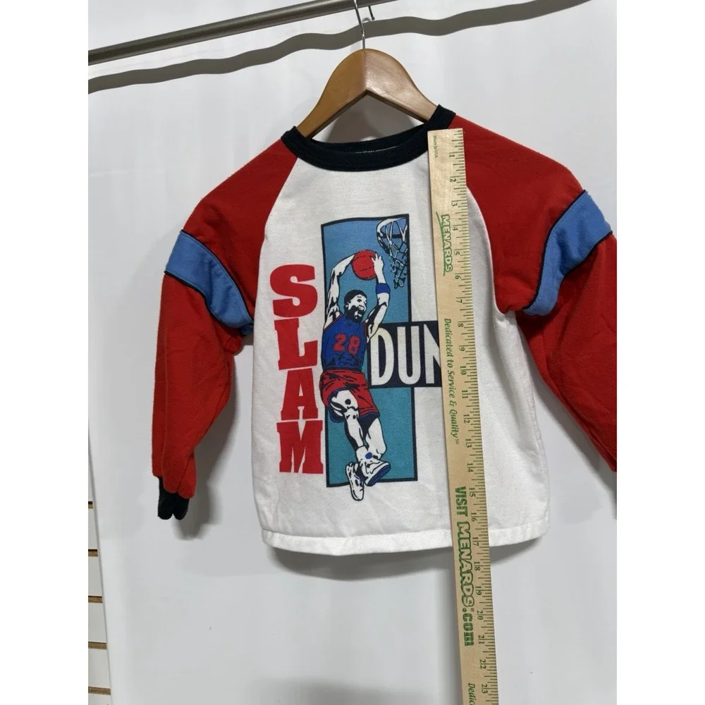 Vintage Carters Boys Sz 7Long Sleeve Crewneck Basketball Slam Dunk Youth Kids
